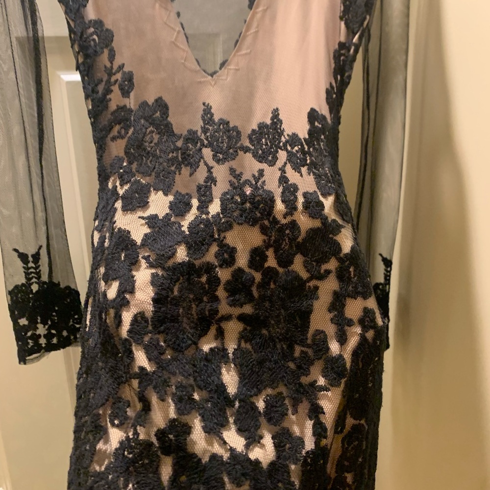 For Love & Lemons Black Floral Lace Overlay Mini Dress - Picture 3 of 8
